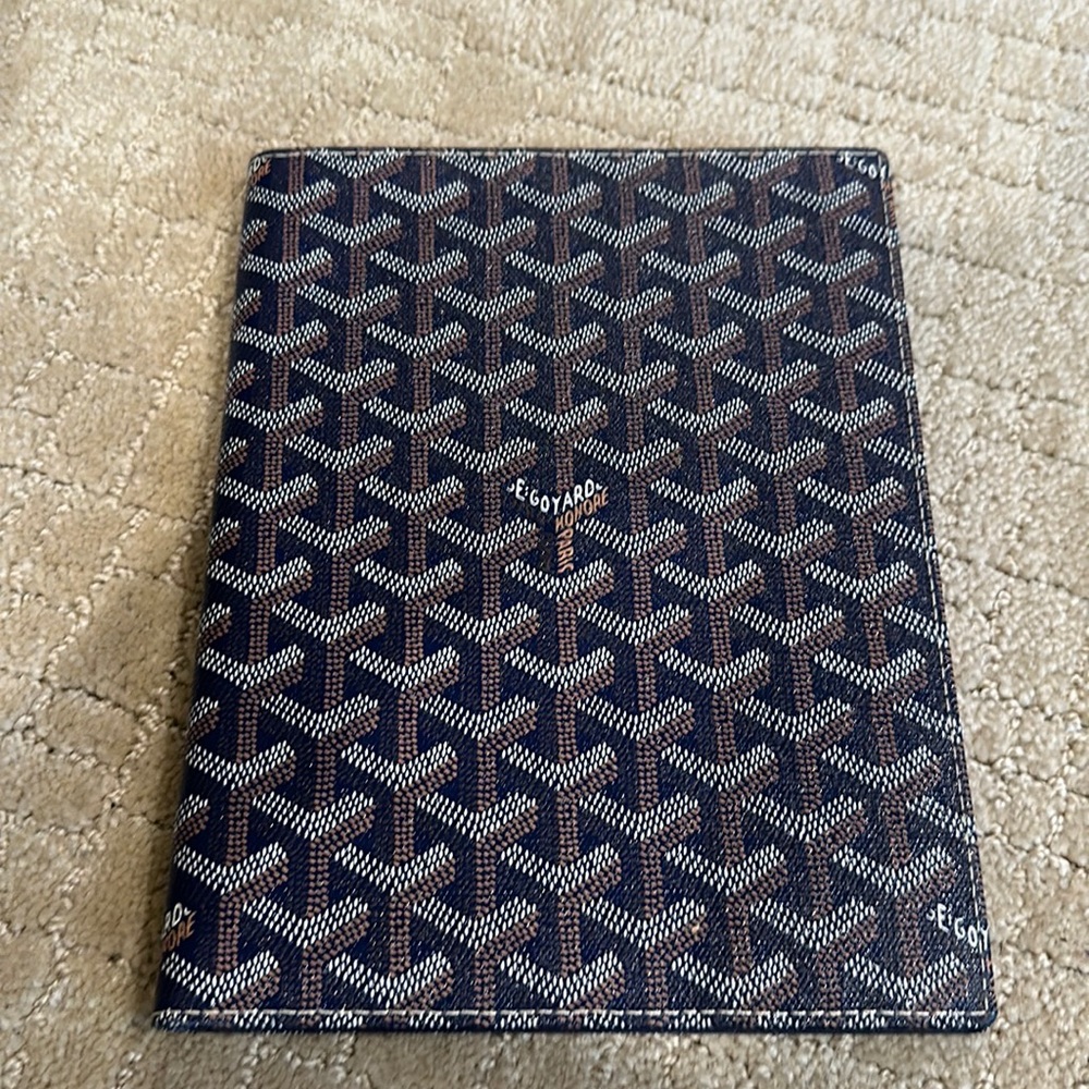 Goyard Brown and Black Goyardine Passport Holder